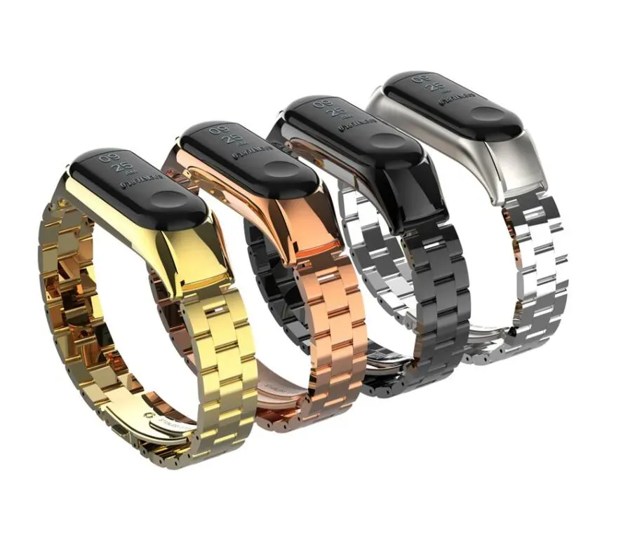Stainless steel wrist strap for xiaomi mi band 3 metal watch band smart bracelet miband 3 belt replaceable watch straps mi 3