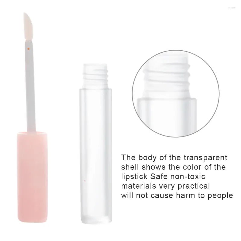 Bouteilles de rangement 6pcs en plastique rond à lèvres gloss mini tubes à lèvres liquide contenants cosmétiques outils de fabrication de bricolage