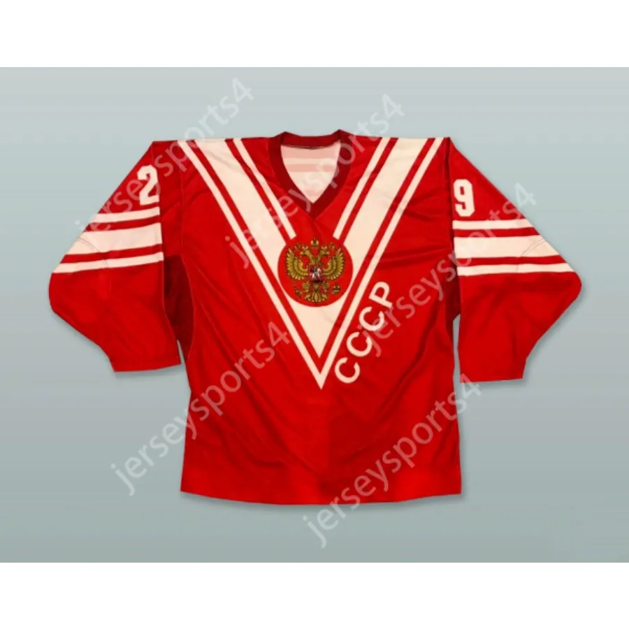 Custom FEDOROV 29 CCCP RUSSIA RED HOCKEY JERSEY NEW... From Mitchell ...