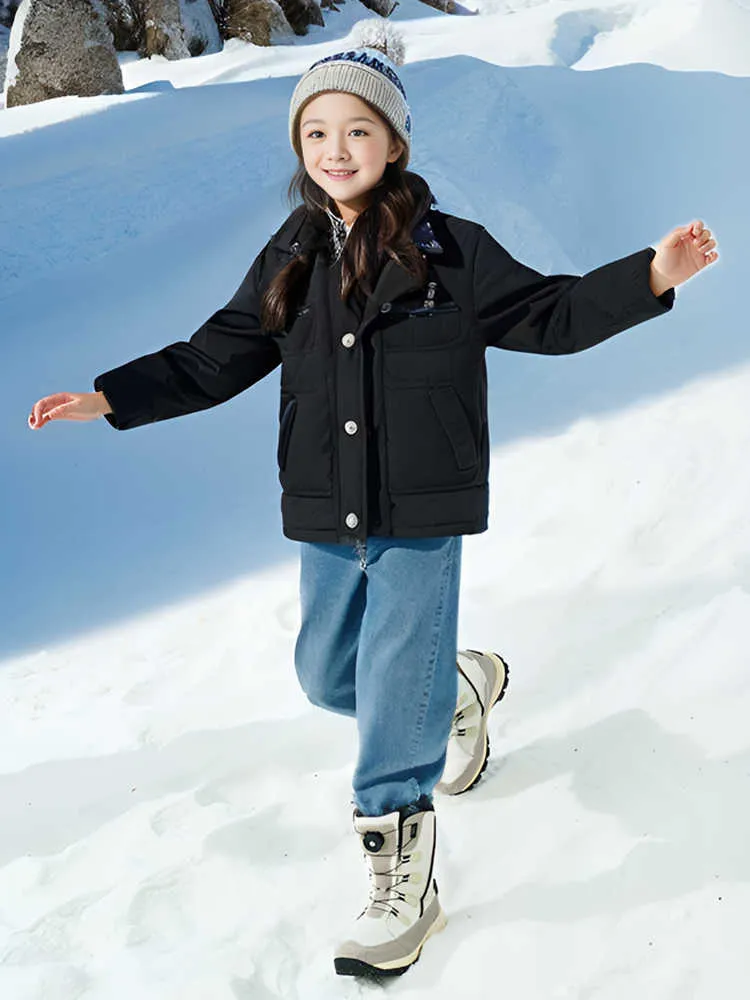 Rockmark Snow Village Outdoor Kinderstiefel für Jungen und Mädchen Plüsch verdickte wasserdichte Anti -Slip -Winter -Ski -Baumwollschuhe