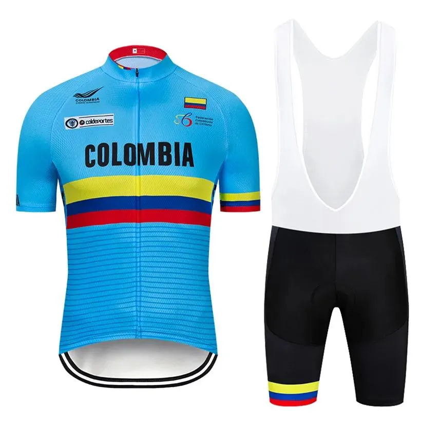 Set Team 2020 New Colombia Cycling Jersey 20D Bike Shorts Set Ropa Ciclismo Mens Summer Quick Dry Pro Bicycling Maillot Pants Wear Wear