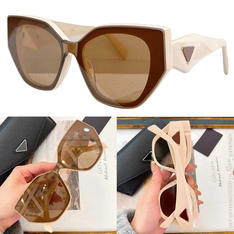 2024 Nya katter Eye Designer Womens Solglasögon PR159S Cateye Acetate Frame Lens och Frame Inkompatibel triangel Geometriska ben Lady Fashion Glasses Top Quality