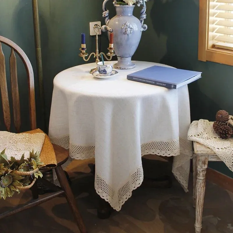 Toalha de mesa simples e lisa linho de algodão toalha de mesa com textura de espinha de peixe