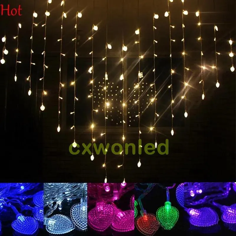 Strings Heart Shape LED String Curtain Light 220V 110V 124leds 1.5M*1.2M Wedding Christmas Decoration Lighting