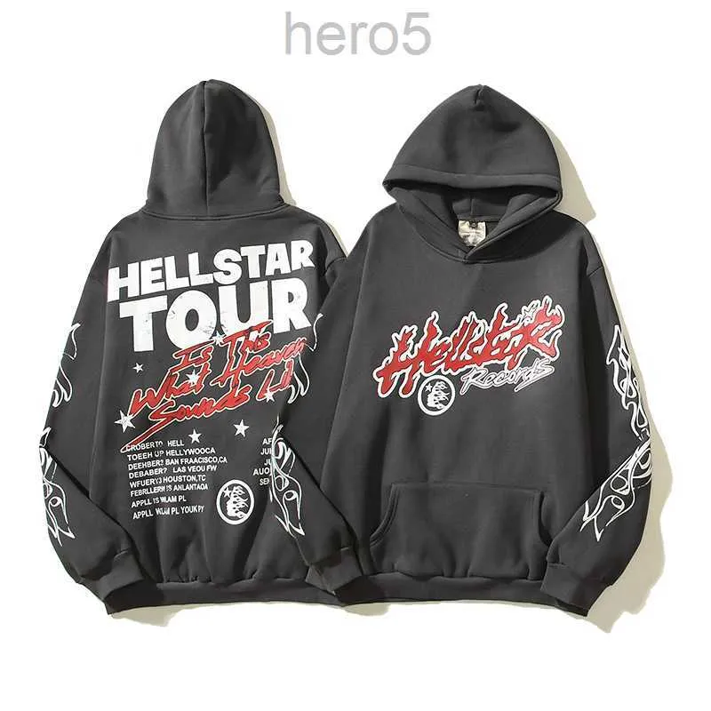 Hellstar Sportsuit Männer und Frauen Designer Hoodie Langarmhose Pullover Street Hip Hop Retro Alphabet Print hochgrau blau rot weiß Hölle Stark Hoodies 60la