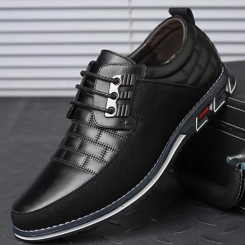 Brand Casual Pu Classic Black Fashion Breattable Leather Business Lace-Up Men Shoes Big Size 231221 324