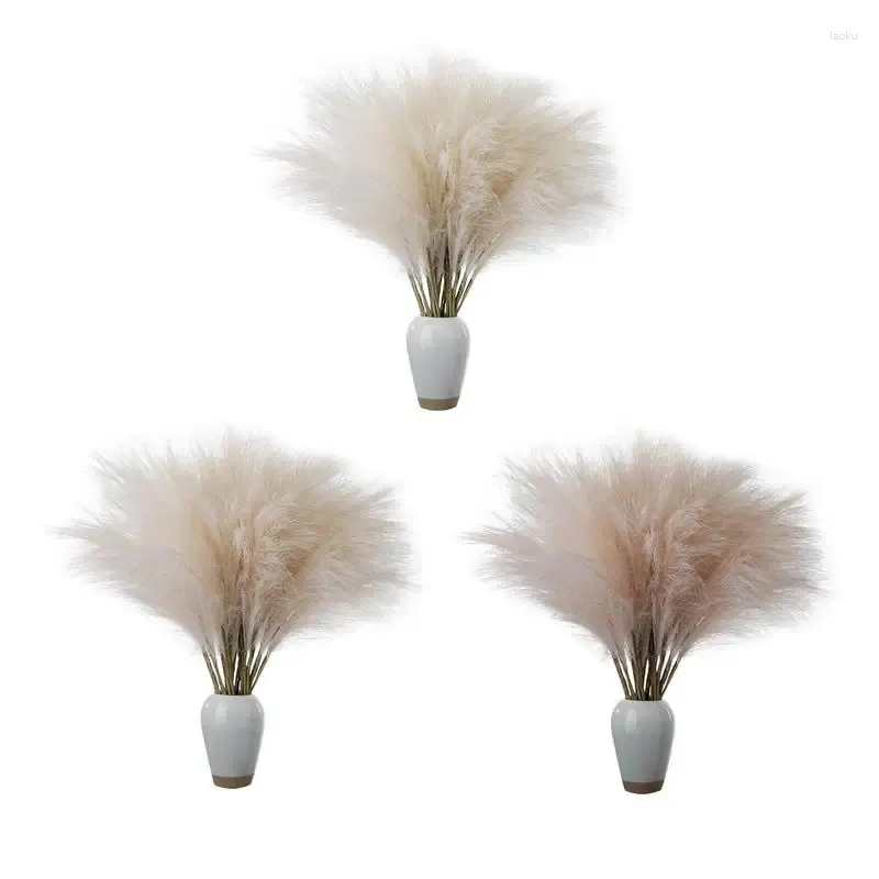 Fleurs décoratives Pampas Grass Artificiel Pompas Decor Fluffy Boho Flower Fake Plant Rosel Simulated Wedding Christmas