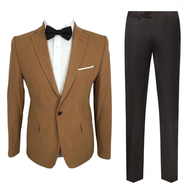 Costumes pour hommes Ensemble 2 pièces Suit une veste de bouton et un pantalon noir pour les smoking de mariage de bal formel