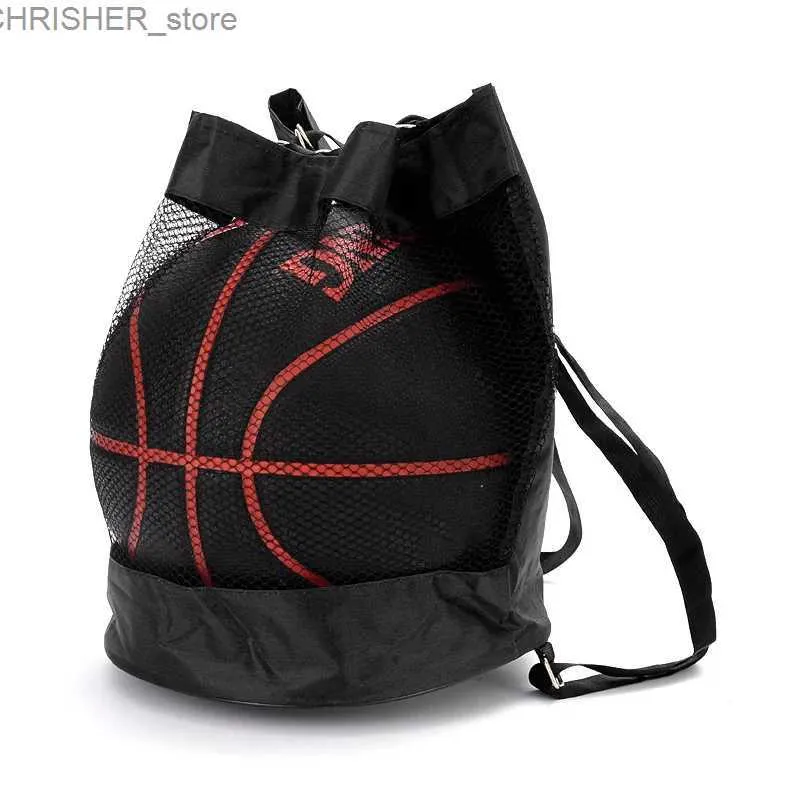 Sacs extérieurs Small Basketball Sac Mesh Sac à cordon pliable Sac de sport Sac de football pour volleyball Baseball Swimming Or Beachll231222