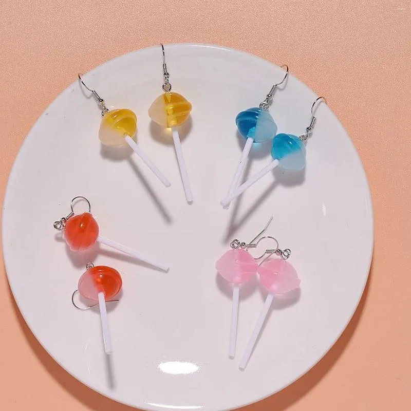Dangle Earrings Earring For Women Resin Lollipop Drop Children Jewelry Custom Made Handmade Cute Girls Cotton Candy Gift