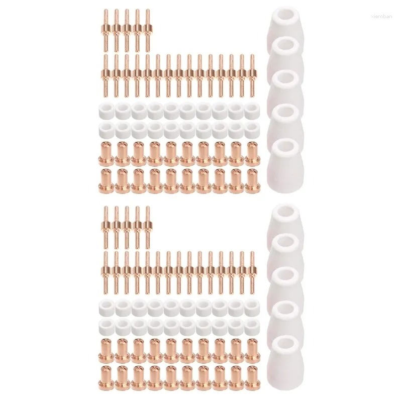 Lagringsflaskor 130 st plasma cutter spets elektroder munstycken kit förbrukningsbar tillbehör för PT31 30 40 50 Svetsverktyg