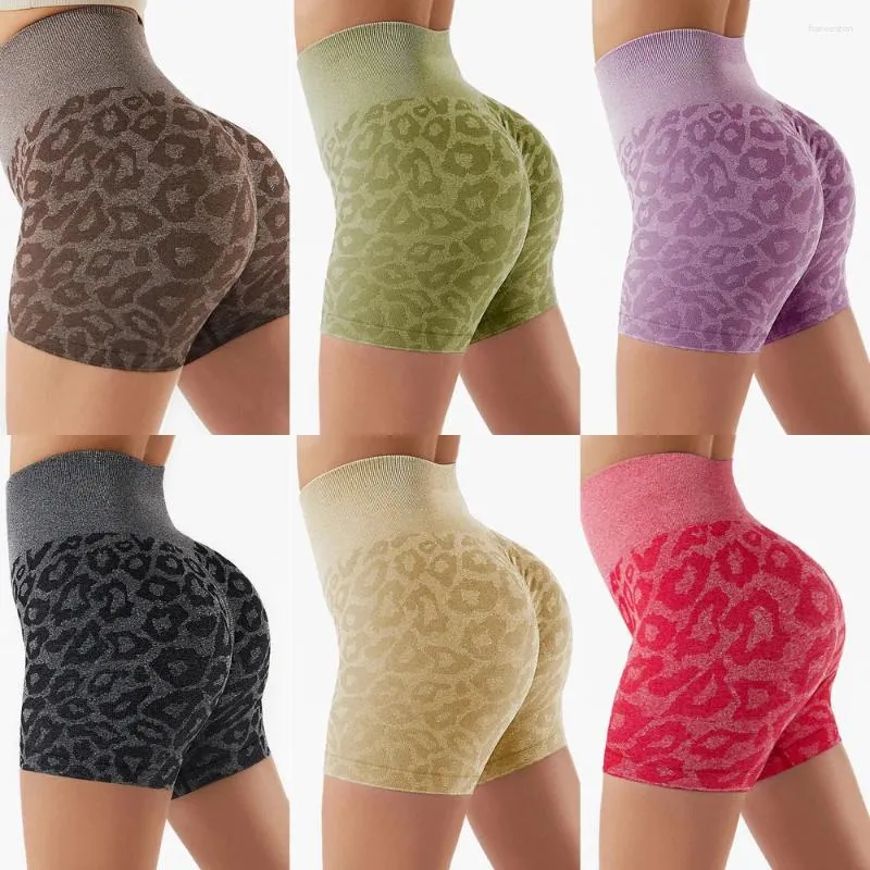 Aktiva shorts Maijiaka kvinnors kamouflage leopard yogapantes sportkläder nylon utomhus aerob sport gymnastik