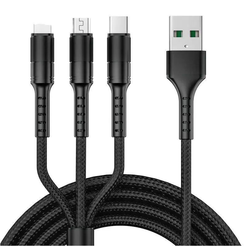 Free DHL 3 in 1 Magnetic Quick Phone Cables  Line Nylon Fast Charging Cord Type C Micro USB Cable Wire for Samsung S21 izeso