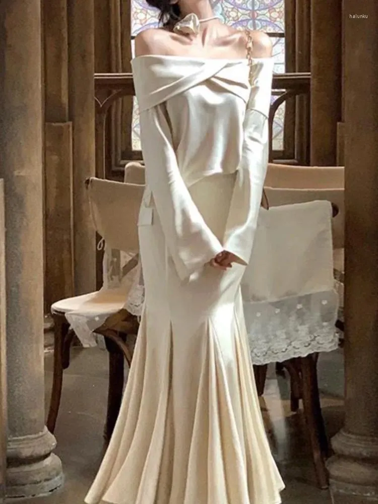 Womens 2-Piece Satin Shirt Pleated Skirt Set: Elegant Office