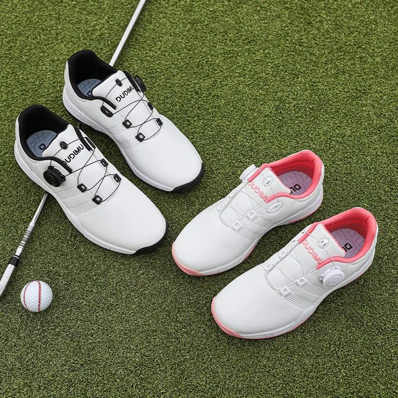 Chaussures Chaussures de golf Younisk pour hommes et femmes respirant en cuir imperméable en cuir rotationnel antidérapant des chaussures de sport résistantes pour les femmes