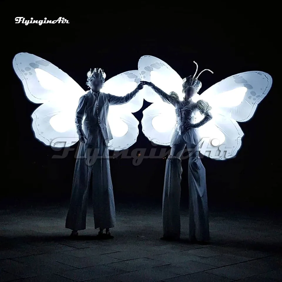 Belle performance défilée portable illuminé les ailes de papillon gonflable à la marche Costume de danse pour le spectacle de scène