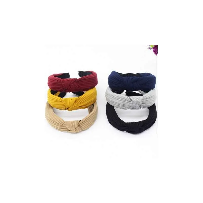 Acessórios para o cabelo feminino banda da cabeça Twist Bandeira do cabelo Cosceamento Tirada cruzada Veet Headwrap Band Hoop Turban HeadwearBands HairBands Acessórios DHJL5