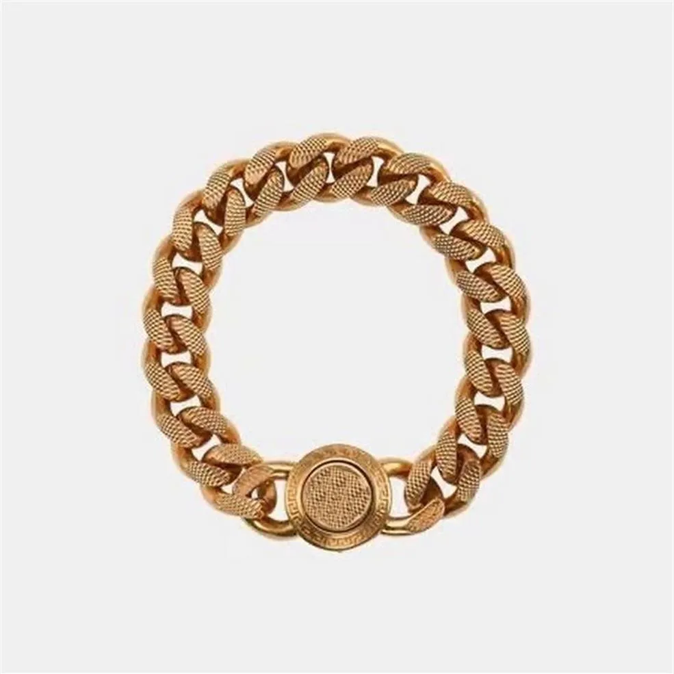 Medusa Big Golden Chain Bracelet 18K GOLDメッキブラスラグジュアリーブランドマン女性高品質のデザイナーバングルクラシックスタイルリンク280S