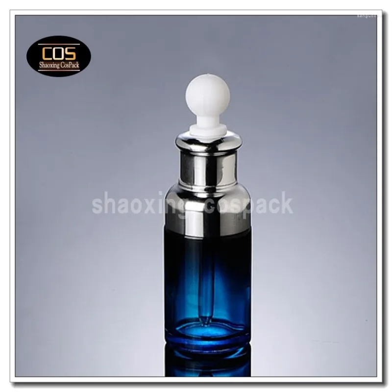 Garrafas de armazenamento 50 ml de gotas de gotas de vidro azul e líquido com db25-50ml