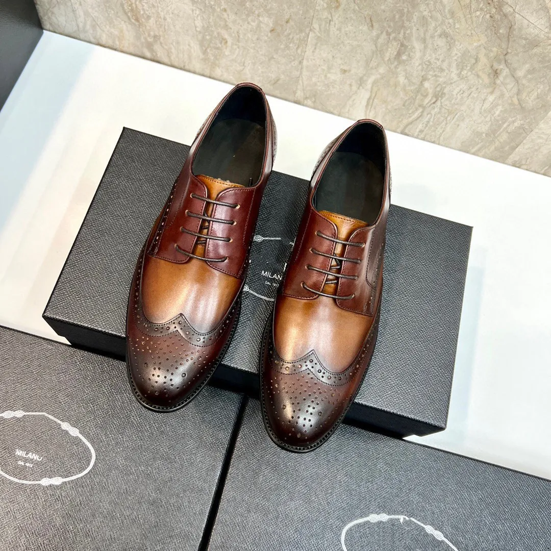 5aoriginal 15Model Classic italiensk stil herr designer klänning skor äkta läder oxfords snörning grön gul affärskontor bröllop formell sko för män