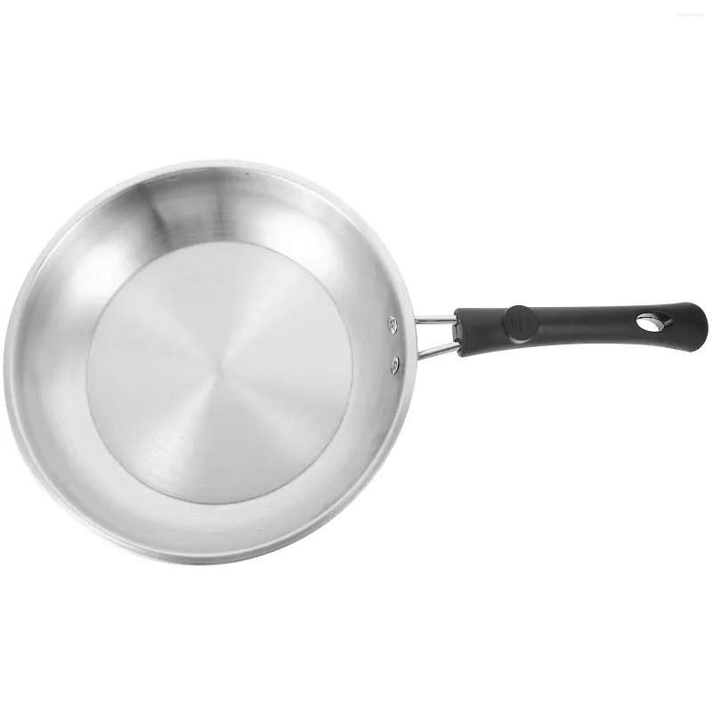 Pannen pan afgeronde roestvrijstalen camping kookgerei anti-stick frituren no-stick Universal Fired Dish Wok Home