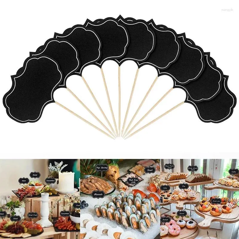 Party -Dekoration 24PC Mini Blackboard Pappboard Message Slate Visitenkartenhalter Memo Label Markennummer Tischpreis für Heimrestaurant