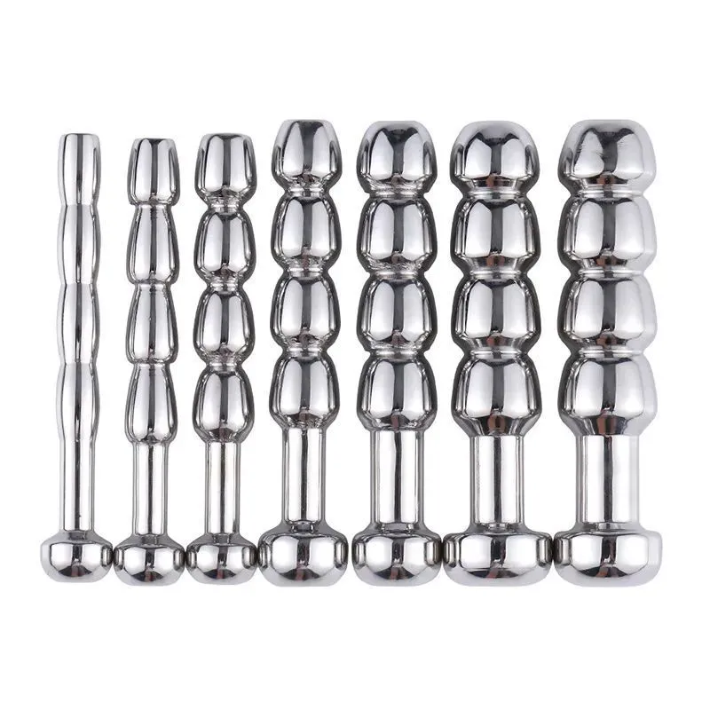 Male Chastity Device Stainless steel Penis Plug Urethral Tube Catheter Sounding Bead Stimulate Plug Urethra Stretching BDSM Sex To5040028