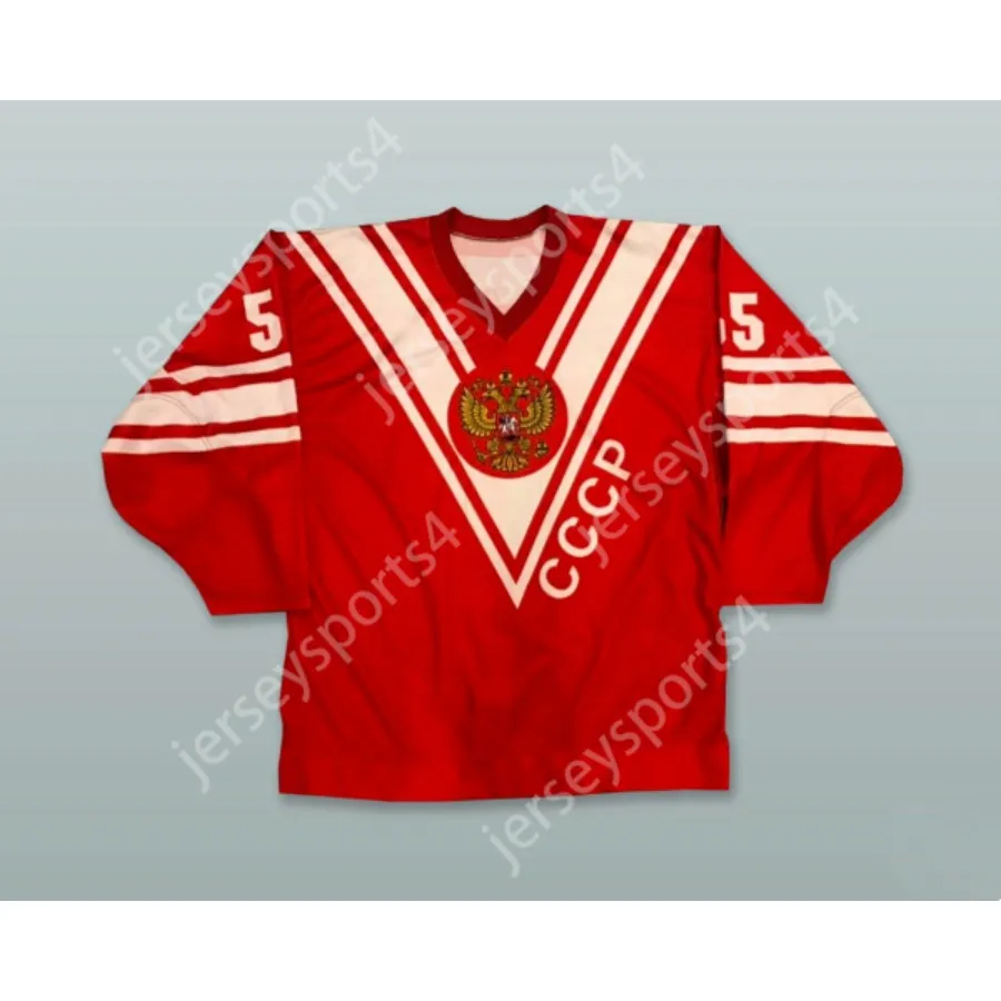 Custom Markov 55 CCCP Russia Red Hockey Jersey New Top Ed S-M-L-XL-XXL-3XL-4xl-5xl-6xl