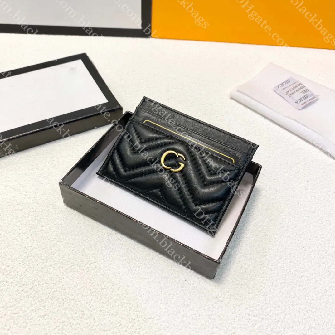 Women Designer Wallet Classic Black Card Titular de alta qualidade Leather Coin Burse Luxury Mini titular de cartão Valentine Presente com caixa