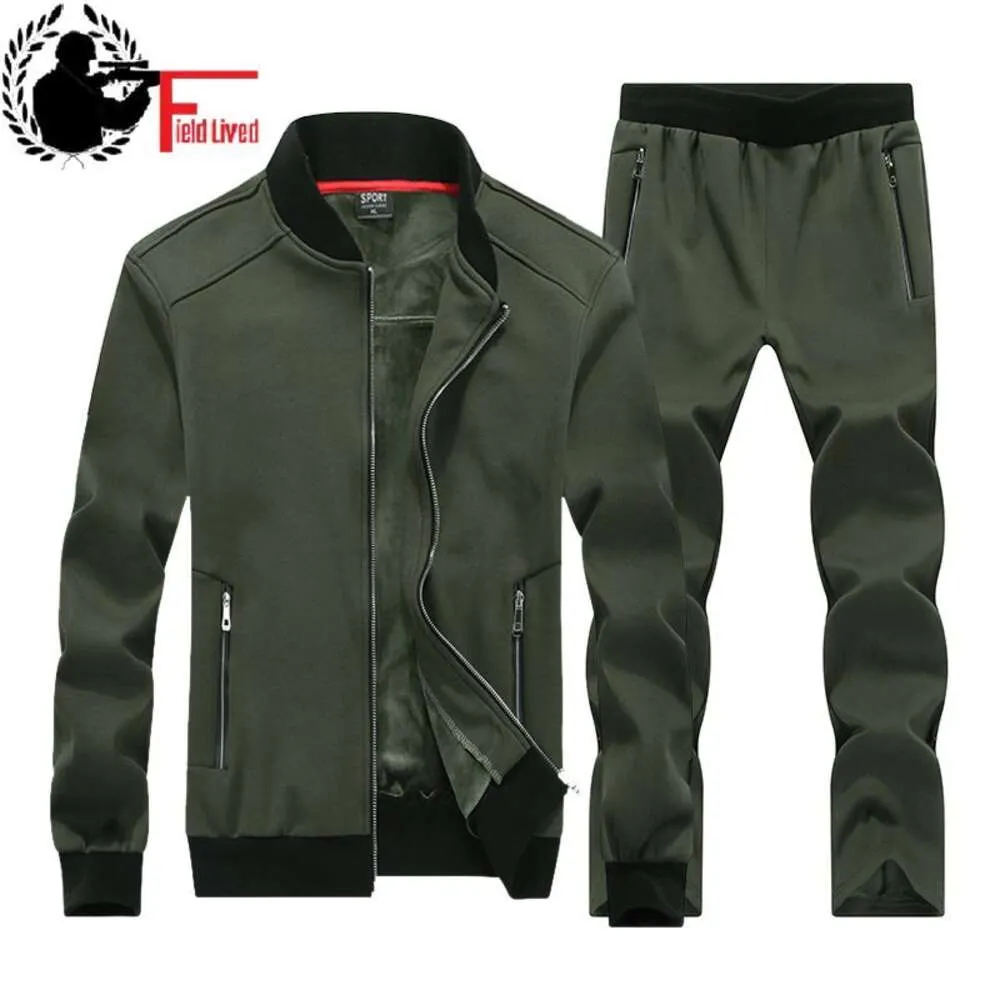 Winter Herren Sportwear Sweatshirt Tracksuit männliche Hoodies Casual Warm Track Anzug Reißverschluss Sporting Tragen zweiteilige Kinder große Größe große Größe