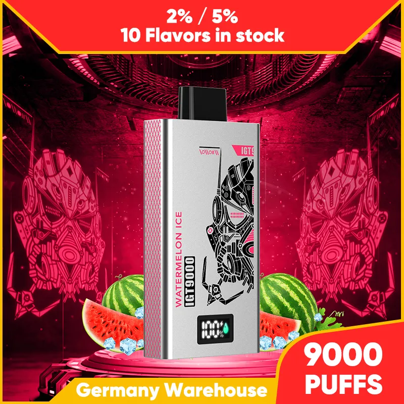 Happ IGT 9000 Puff Bar Wegwerp Vape Puff 9k met Nic Salt Ejuice Batterijcapaciteitsweergave