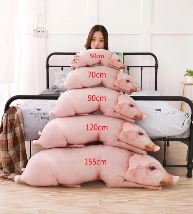 Simulated Sleeping Pig Plush Pillow Animals Stuffed Pillows Kids Adults Pets Bolster Sofa Chair Decor Friend Gift 2010094072789