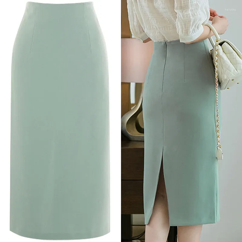 Skirts Spring Summer Autumn Womens Office Work Pencil Skirt High Waist Career Black Grey Sexy Slim S-3XL Package Hip