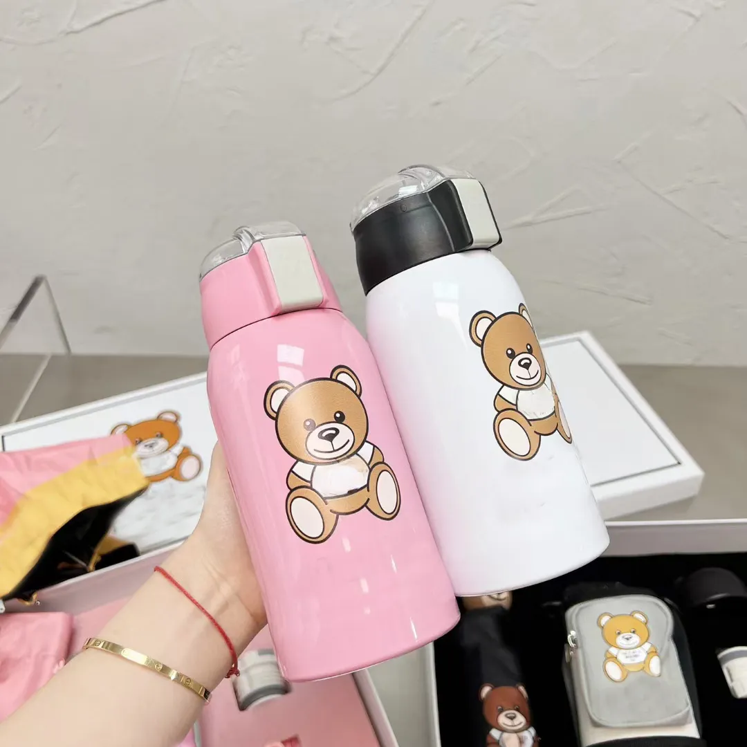 Детские дизайнерские бутылки с водой набор мультфильма медведь Термос Кубка и зонтик с коробкой детские праздничные подарки