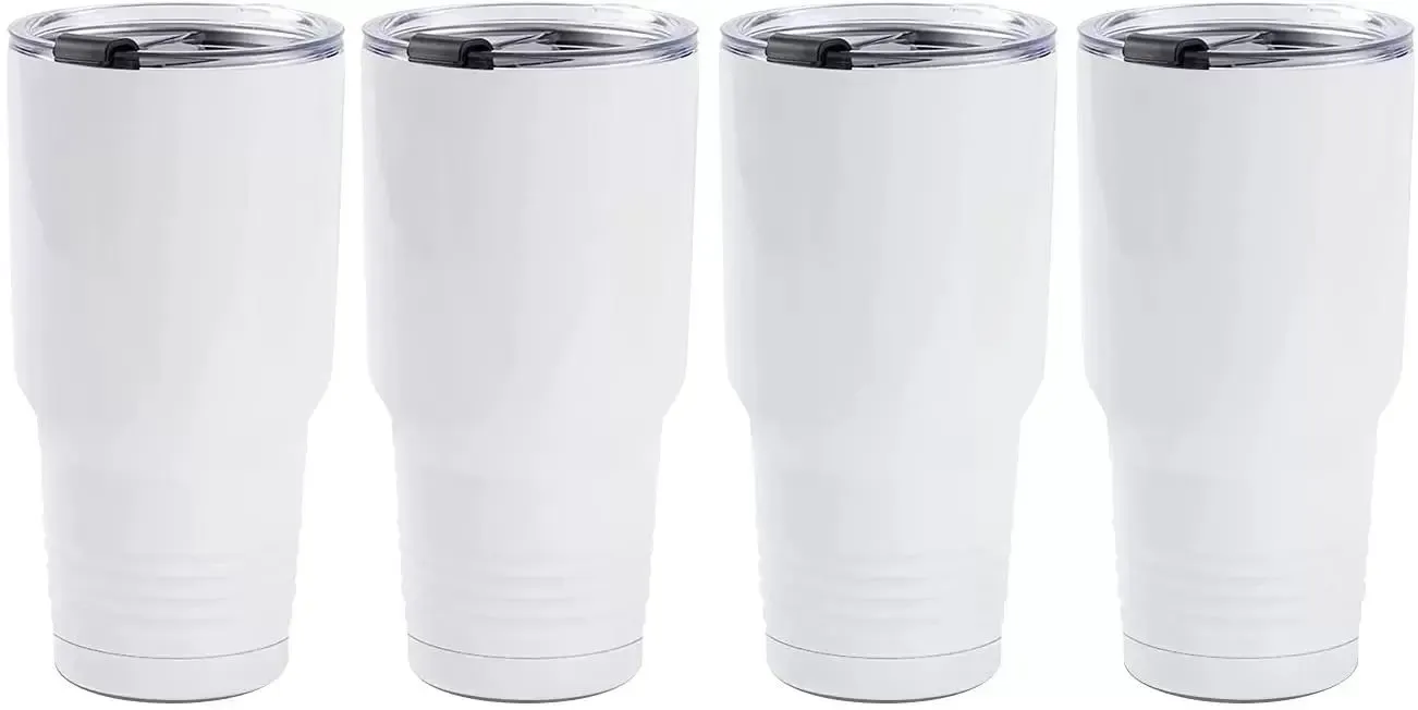 Sublimation Tobeurs Blanks 30 oz Blanc en acier inoxydable Café de café Taps automobiles avec des tasses de sublimation de couvercle tasses en gros FY5615 1222