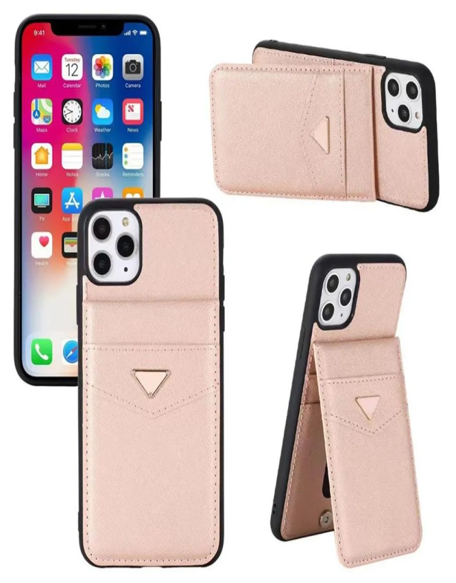 Fashion Luxury Designer Cajones para el iPhone 14 14 Plus 13 12 11 Pro Max XR XS 7 8 Case Back Shell con billetera Lazy Holder 1180178