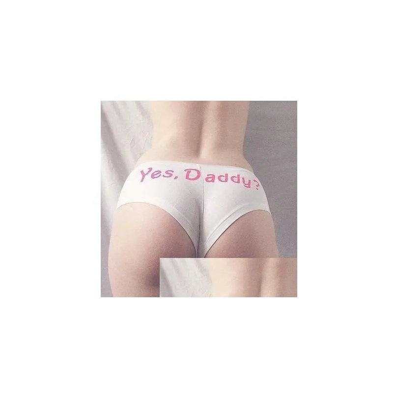 Women's Yes Daddy Printed Panties Thongs Underwear G-string Briefs