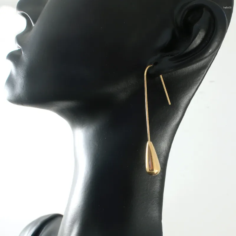 Bengelen oorbellen gouden kleur mode ronde roestvrijstalen sieraden eenvoudige waterdruppel voor vrouw grils persoonlijkheid e16zbxajaj