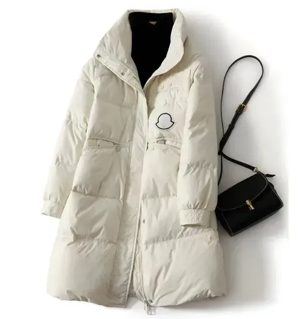 파파스 겨울 코트 두꺼운 파카 여자의 접합 슬림 긴 겨울 코트 아래로 면화 여자 다운 코트 여자 지퍼 다운 코트