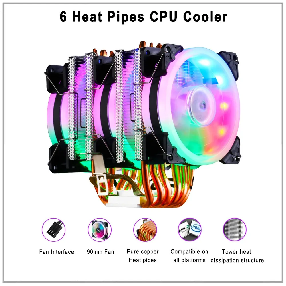 IWONGOU Cpu Cooler 6 Heat Pipes 4PIN PWM Air Cooler... From Zhong04 ...