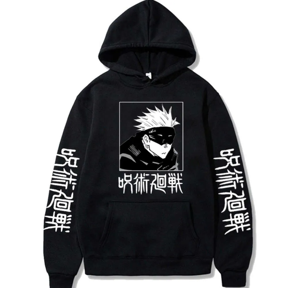 Anime Jujutsu Kaisen Hoodies Men Women Satoru Gojo Printed Sweatshirts Haruku Graphic Pullover Y2K Loose Streetwear Male Cloth