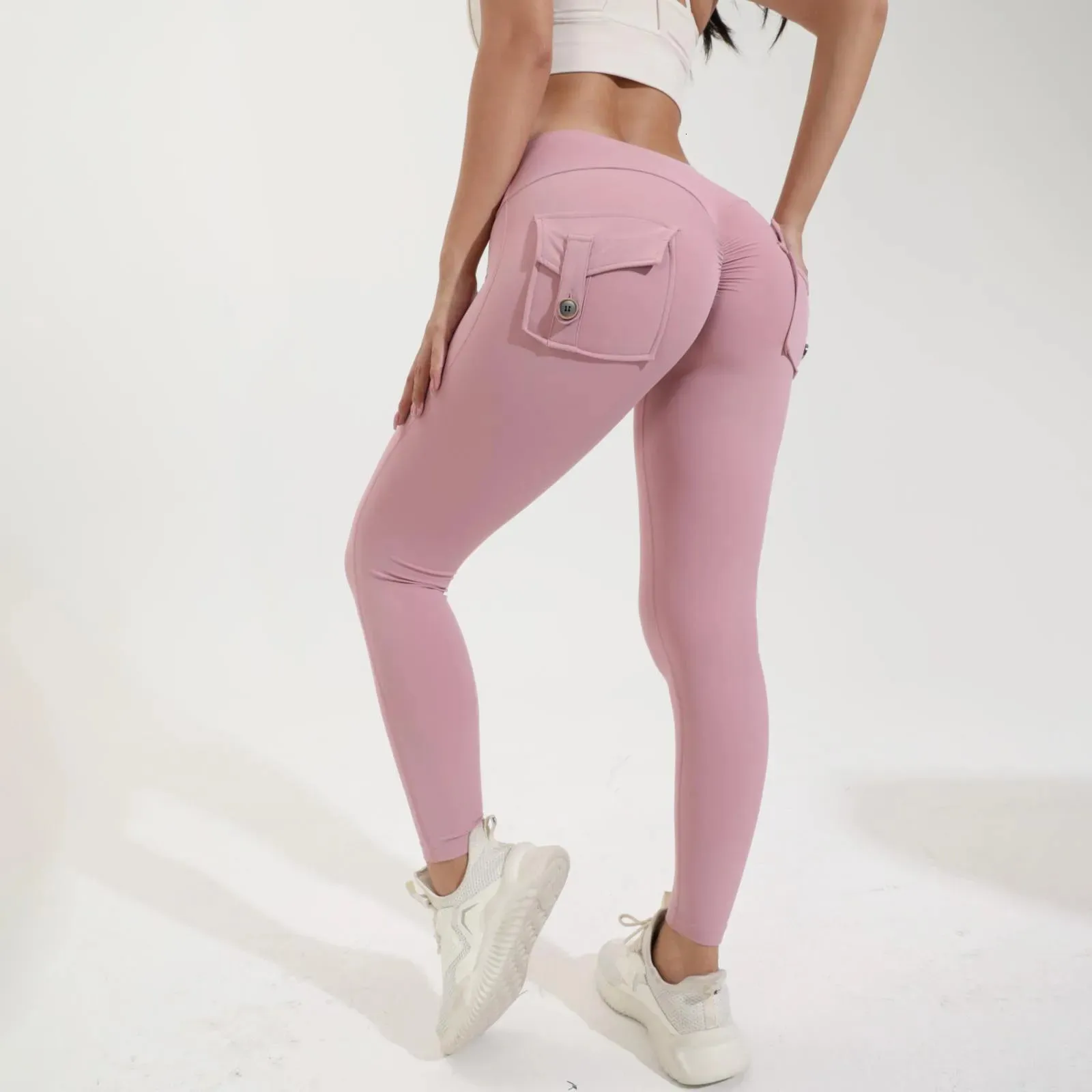 Butt Lifting Leggings With Pockets For Women Stretch Cargo High