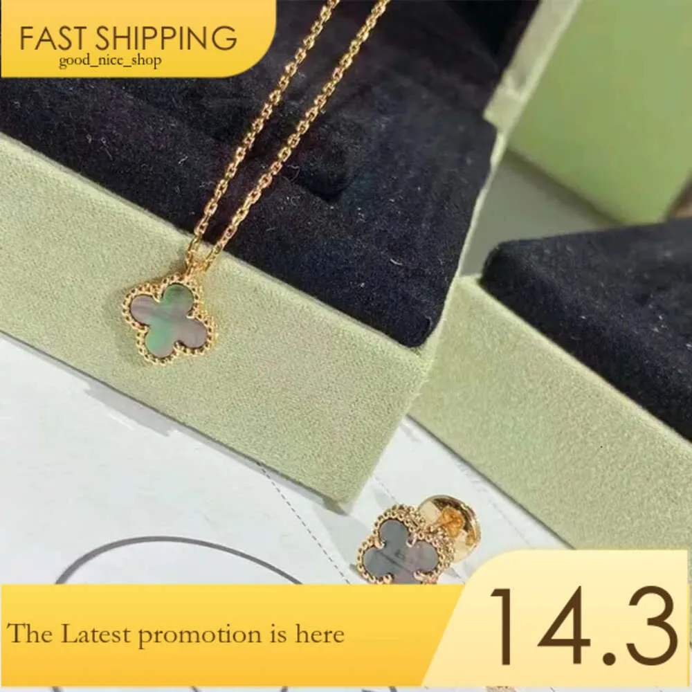 2023 Fashion Brand Clover Necklace Women's Fashion Mother of Pearl Mini Single Flower Pendant Necklace 18K Gold Designer Necklace Jewelry 724