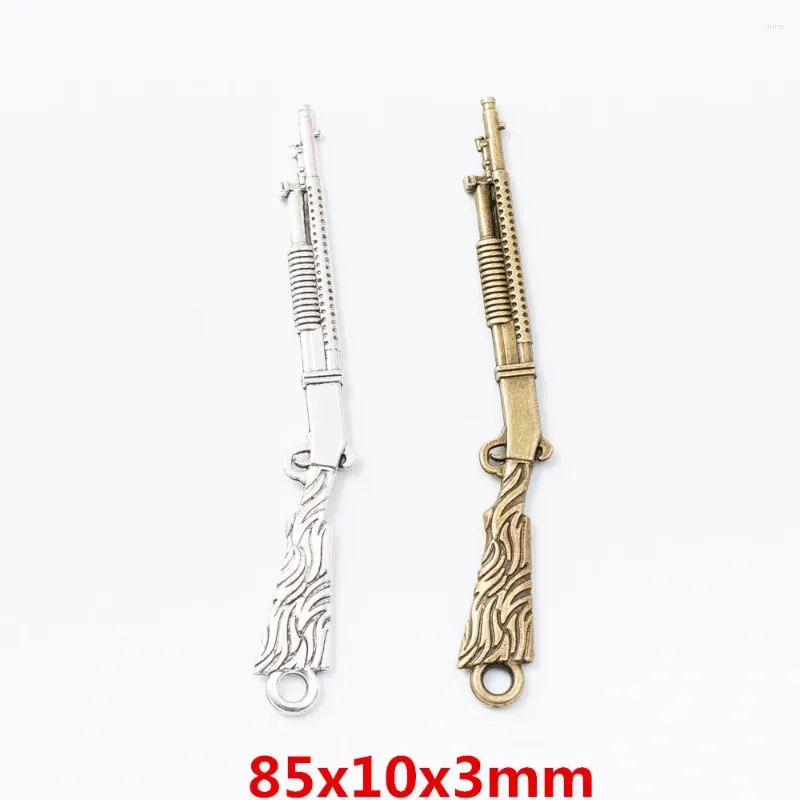 Charms 10 bitar av retro metall zinklegering pistol hänge för DIY handgjorda smycken halsband som gör 6776