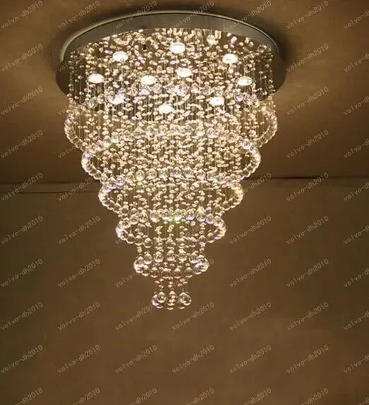 Ljuskronor K9 Crystal Chandelier "Regn Drop" Crystal Taklampa med LED GU10 -glödlampor vardagsrum sovrum restaurang droplight lampor