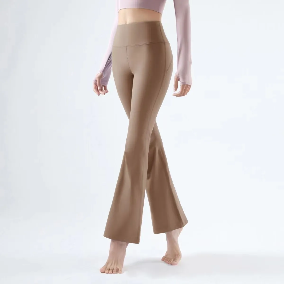 lu Align lulemen women's high-waisted trousers sports yoga tight bell-bottoms brand LU-official high-end replica