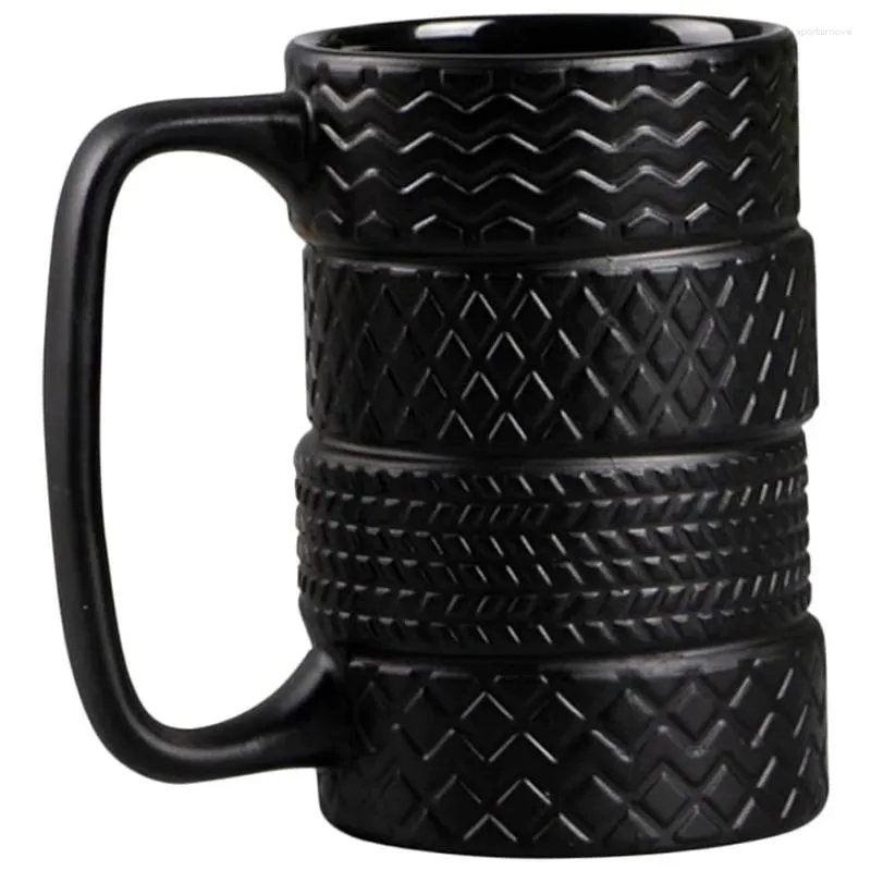 Mugs Creative Tire Mug Large Capacity Ceramic Personality Tea Coffee Cup Slip Office Household Water Gift