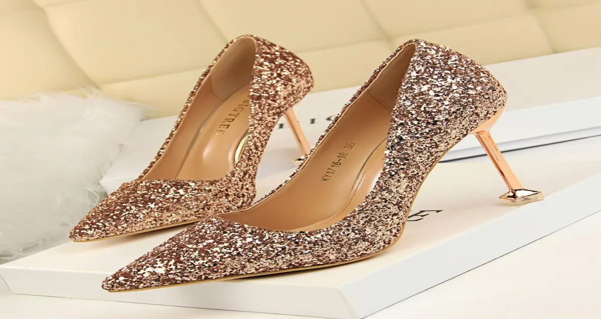 Glitter hakken feestschoenen vrouw merk hakken sexy schoenen Italiaanse schoenen vrouwen ontwerpers stiletto dames pompen bruids bruiloft hakken