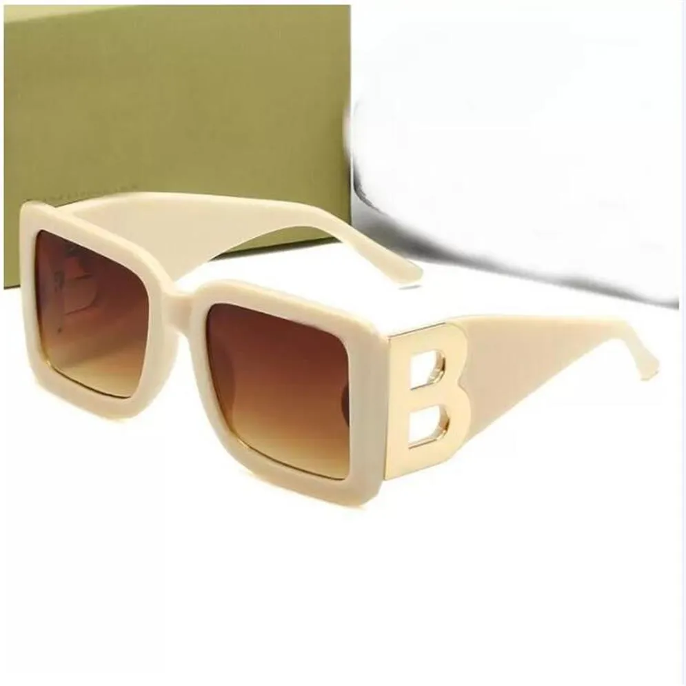 Óculos de sol Black Square Black Square 2021 Tons de moda feminina designer de marca Big Frame B Glasses Sun Men UV400 OCULOS212R