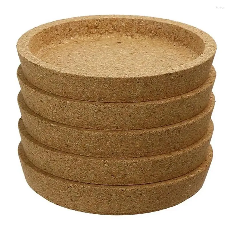 Tapis de table ronds en liège en bois, 6 pièces, pour tasse à café, Pot, boisson, thé, cuisine, vin, support d'isolation thermique